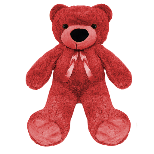 [B144/ROJO/12PZ] (RELLENO) 80CM OSO PECHOCHO ROJO